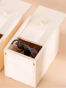 1個木質蜘蛛惡作劇盒,有趣的蜘蛛跳盒,聖誕禮物盒驚喜玩具和惡作劇實用笑話套件,男孩和女孩的完美禮物 - 杏色 - 查看 2