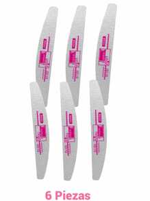 6 Piezas - Lima 80/80 media luna Uso profesional Fantasy Nails - Blanco - Ver 3