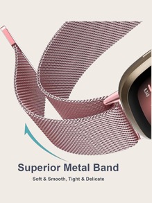 1 Stück Unisex Edelstahl Mesh Magnetisches Uhrenarmband, atmungsaktives Uhrenarmband kompatibel mit Fitbit Versa 4/Versa 3/Sense2/Sense als Geschenk für Studenten zum Schulstart