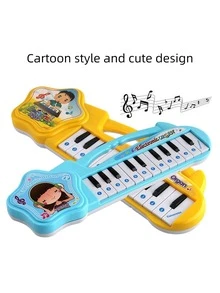 兒童過家家互動玩具迷你鋼琴,黃色 - 黃色 - 查看 4
