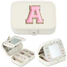 Travel Jewelry Case Graduation Gifts For Women Initial Travel Jewelry Case Small Jewelry Travel Case Personalized Travel Mini Jewelry Case Party Prom Jewelry Case Small Jewelry Case-Pink - A - Xem 1