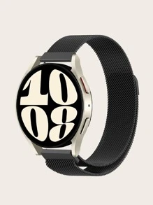 1入黑色不鏽鋼米蘭磁環錶帶,兼容三星galaxy Watch 6/5/4 - 黑色 - 查看 1