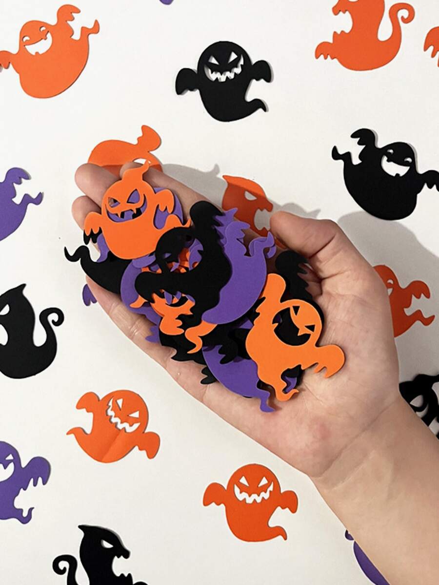 90入組萬聖節三色邪惡鬼怪和幽靈形狀彩帶裝飾 - 彩色 - 查看 1