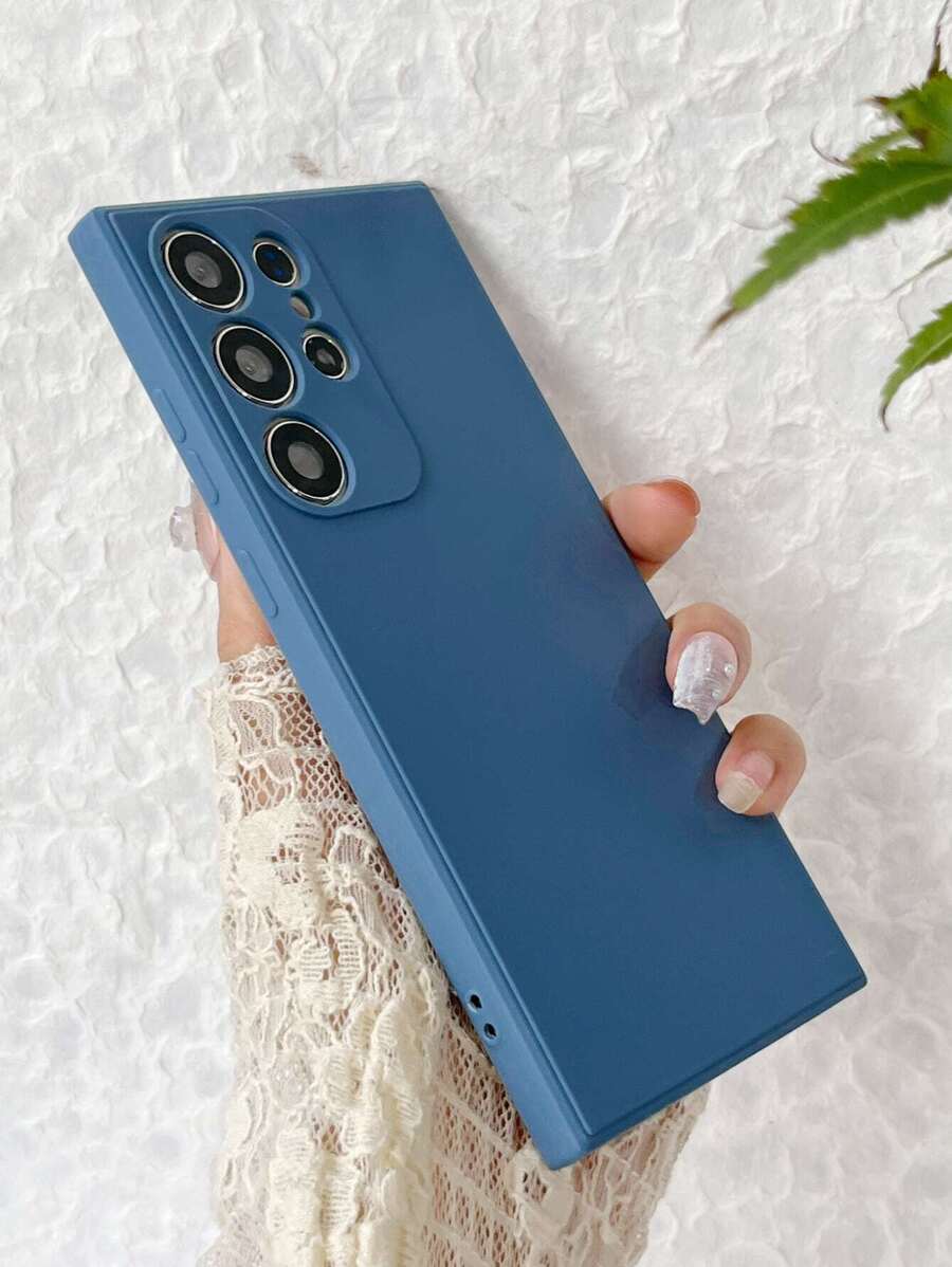 1 ốp lưng điện thoại TPU màu trơn chống rơi vỡ, có phần bảo vệ camera nhô cao, tương thích với iPhone, , , 11/12/13/14/15 ProMax, S22/23/24+, UA04/A05/A14/A15/A24/A25/A34/A54S, , OPPO, VIVO, Redmi Note13 Pro/13c/A3. Chống nước, chống sốc, chống trầy xước, phiên bản quốc tế, không phải phiên bản nội địa. - Màu xanh bụi bặm - Xem 1