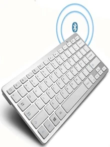 Mini Teclado sem Fio Bluetooth Compatível /PC/Android/iOS KA-689 Kapbom - Branco - Visão 2