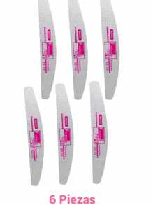 6 Piezas - Lima 80/80 media luna Uso profesional Fantasy Nails - Blanco - Ver 4