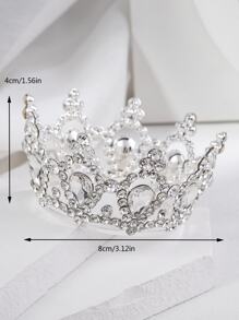 Decoración feliz de cumpleaños con diamante de imitación corona - Plateado - Ver 4