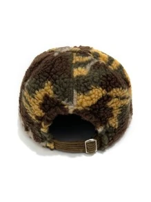 1pc Men's Multicolor Camo Corduroy & Shearling Patchwork Fashion Street Style Baseball Cap, Suitable For Daily Use - Multicolor - View 5