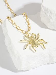 萬聖節項鍊恐怖骷髏南瓜蜘蛛項鍊女款橙黑色高分子黏土假日派對珠寶