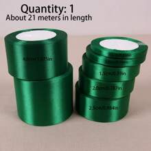 1 Roll/2 Rolls Polyester Satin Ribbons For Gift Boxes, Candy Boxes, Cake Boxes, Flower Decoration (Machined Dyed With Slight Color Difference) - Dark Green - View 2