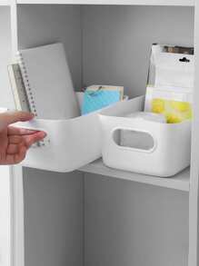 1個簡約風格大容量儲物盒,適用於廚房用具、餐具,也適用於家庭、內衣、衣服,學生公寓,多功能家庭籃子