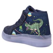Tenis Infantil De Led Dinossauro Botinha Casual Masculino Meninos