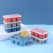 3pcs 6-grid Silicone Ice Cube Tray With Lid, Easy-release Square Ice Cube Maker For Homemade Ice, Freezing Food - Multicolor - View 2