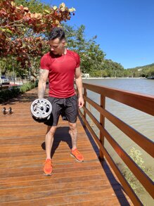 Boyfriend Style Men Sports Tees & Tanks - Burgundy - View 1