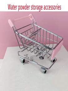 1 件微型金属购物车，用于时尚配饰存储或儿童玩具/书桌/办公室收纳或节日礼物，儿童手推车，迷你推车，儿童手推车，购物车，购物手推车，购物篮