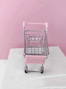 1 件微型金属购物车，用于时尚配饰存储或儿童玩具/书桌/办公室收纳或节日礼物，儿童手推车，迷你推车，儿童手推车，购物车，购物手推车，购物篮