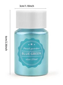 1 Bottle Blue-green Pearl Powder - Mint Blue - View 2