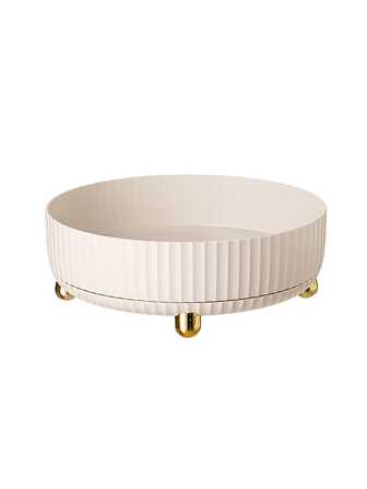 1pc White Creative Rotating Storage Tray For Kitchen Countertop To Organize Condiments, Fruits, Cosmetics, Etc.
