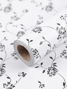 1卷自粘pvc花紋壁紙,防水,防潮,適用於傢俱,櫥櫃,衣櫥裝修,歐式花卉印花壁紙,適用於客廳,臥室,家居裝飾 - 黑與白 - 查看 10