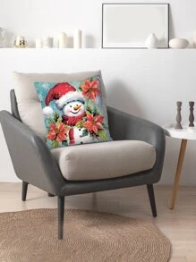 1pc Christmas Themed Digital Printed Pillowcase - Multiple Colors - View 6