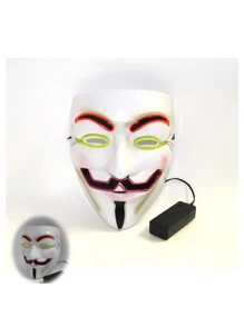 Stellar 1PC HALLOWEEN MASK VENDETTA ANONYMOUS DESIGN WITH MULTICOLOR LED LIGHT - Multicolorido - Visão 1
