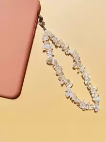 1 件天然水晶石英手机链/手机带 - 白色 - 查看 1