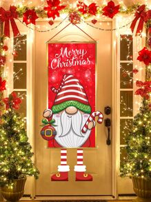 1入組聖誕節無面巨鬼娃娃滌綸掛旗 - 彩色 - 查看 2