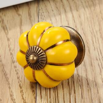 1入組南瓜形單孔抽屜把手，適用於兒童房/鞋櫃/抽屜/櫥櫃/衣櫃