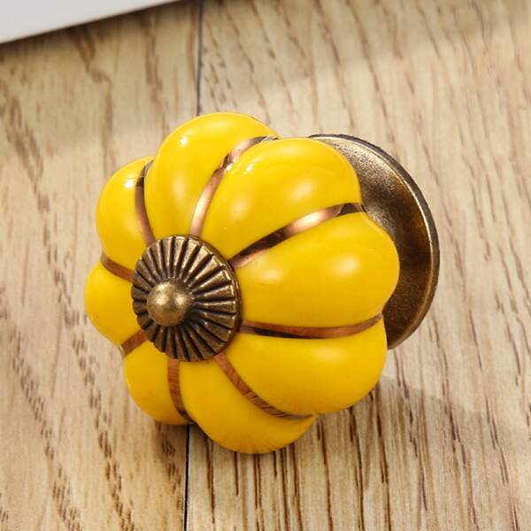 1pc Pumpkin Shaped Single Hole Drawer Knob, Suitable For Children's Room/shoe Cabinet/drawer/cabinets/wardrobe