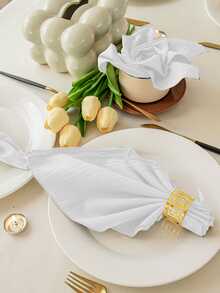 6 Piezas/set Servilletas Lisas Resistentes A Las Arrugas Y A Los Dobleces, Lavables A Máquina - Multicolor - Ver 2