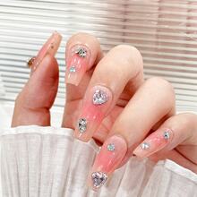 10Pcs Transparent Nail Art Glass Rhinestone In Heart, Pointed And Asymmetrical Shapes For Diy Decorative Use Nail Charms Nail Gems Nail Supplies Nails - White - View 5