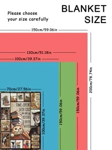 1片絨面毯,可愛貓咪印花毯子,多用途超柔軟毯子,適用於床上、沙發、臥榻等 - 彩色 - 查看 2