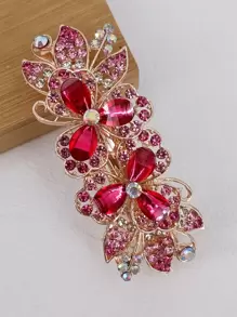 1 件装女士 8 厘米水晶蝴蝶结金属发夹，非常适合日常使用皇家金色头饰爪夹发夹发夹，蝴蝶结，可爱 - 彩色 - 查看 1