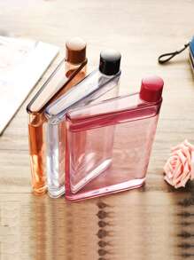 1 件透明水瓶 A6 350ml 创意 A6 笔记本形状塑料水瓶扁纸杯塑料瓶杯，适用于户外、露营 - 無色 - 查看 8