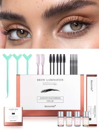 9件套眉毛烫发套装，持久卷翘眉毛，送朋友必备礼物，携带方便，沙龙品质，可在家重复使用（小心防止过敏，适合有经验的消费者）