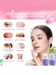 1 Khay Đá Massage Mặt Dụng cụ làm sạch Massage Mặt có thể tái sử dụng Chăm sóc da làm đẹp Bọng mắt, Đau nửa đầu, Giảm đau và Chấn thương nhẹ, Sản phẩm chăm sóc da - Màu tím - Xem 3