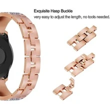 Metallic Watch Strap Suitable For 20mm/22mm - Rose Gold - View 3