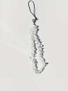 1 件天然水晶石英手机链/手机带 - 白色 - 查看 2
