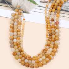 Piedras Naturales, Jaspe Amarillo, Piedras Preciosas, Cuentas Redondas Sueltas Para Hacer Joyería, Collar De Pulsera Diy - Multicolor - Ver 4