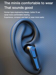 GENAI 真無線耳機tws雙主機,透明充電盒,輕巧便攜,符合人體工學設計,ipx4防水,與遊戲、電競、音樂和運動兼容 - 黑色 - 查看 5