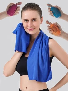 1pc Summer Ice Silk Cooling Sports Towel, Quick-Drying Gym Towel For Outdoor Activities Camping Camping Stuff - Multicolor - View 2