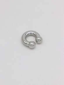 HENGKE 1pc Stainless Steel Ear Expander Big Size Steel Horseshoe Nipple Ring Bar CBR Lips Body Piercing - Silver - View 1