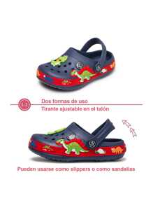 Zuecos Sandalias chanclas niño diseño dinosaurio - Azul Marino - Ver 5