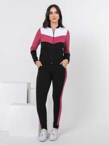 Women Two-piece Outfits - 玫紅色 - 查看 1