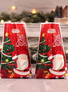 10入組聖誕節手提袋糖果袋禮物袋,聖誕節派對禮品包裝用品