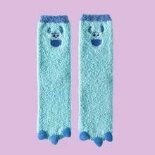 Miniso Disney Pixar Sullivan Series Dễ Thương Sang Trọng Ấm Áp Mềm Mại Và Thân Thiện Với Làn Da Chống Trơn Trượt Ở Nhà - Màu xanh nhạt - Xem 7