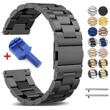 1Pc Stainless Steel 20mm 22mm Quick Release SamsungGalaxy Band Adjustable Replacement Strap Compatible With Samsung Galaxy Watch Gear Active2 S2 Gear S3 Gt 2 HonorWatch HuaweiWatch GT2 42mm 46mm, Huami Amazfit GTS GTR 2e 47mm Fashionable Casual Bracelet Wristband Smartwatch Accessories For Daily,Party,Holiday,Summer Back To School Perfect Gift For Mother, Father, Lover, Student