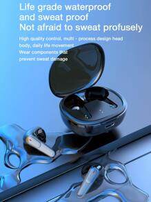 GENAI 真無線耳機tws雙主機,透明充電盒,輕巧便攜,符合人體工學設計,ipx4防水,與遊戲、電競、音樂和運動兼容 - 黑色 - 查看 10