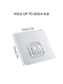 1 cái/10 cái/20 cái Kẹp móng vuốt vô hình trong suốt không cần khoan, Giá treo tường bằng dây sắt, Móc treo bằng thép không gỉ, Móc dính không cần đinh cho giỏ & kệ góc - Trong sáng - Xem 5