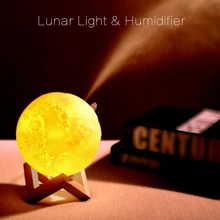 Humidificador Forma Luna 13cm, 880ml, Lámpara 3D Aromaterapia, Difusor De Aceites Senciales - L - Ver 8